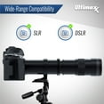 thumbnail image 4 of Ultimaxx 420-800mm f/8.3-16 Super HD Manual Telephoto Zoom T-Mount Lens (Black) with Integrated Rotating Tripod Mount, Soft Protective Carrying Case and Front & Rear Lens Caps, 4 of 7