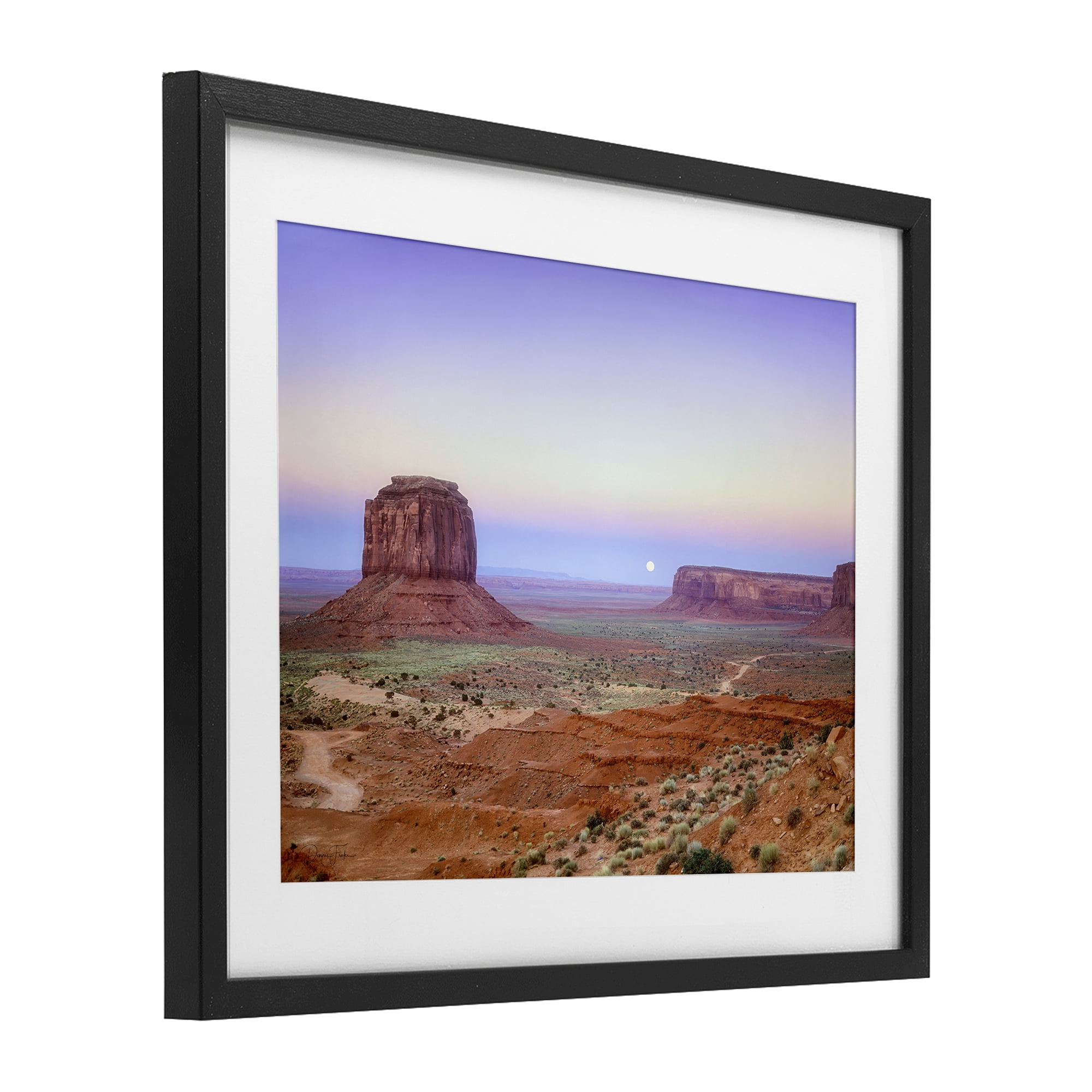 Stupell Industries Moonrise Over Monument Valley Black Framed Print Under Glass, design by Dennis Frates
