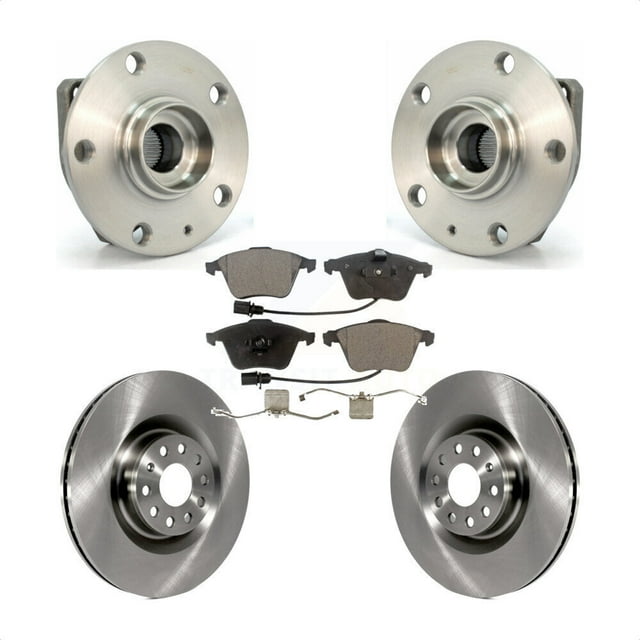 Transit Auto Ensemble de Roulement de Moyeu avant Rotors de Frein à Disque et Plaquettes en Céramique pour Voiture 2008 Volkswagen R32 avec Rotor de 345mm de Diamètre KBB-127979