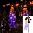 thumbnail image 2 of Scary Halloween Scarecrow Ghost Stake Light with Glowing Lantern and Purple Orange Led Lights, Single Pack Large, Purple and Orange, for Front Yard and Lawn, Outdoor Halloween, 2 of 6
