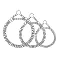 thumbnail image 6 of Mogoko Dog Chain Collar Pet Double Row Metal P Chain Neck Choker Slip Martingale Leash 60cm, 6 of 6