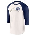 thumbnail image 2 of Men's Fanatics Branded White/Navy Detroit Tigers Backdoor Slider Raglan 3/4-Sleeve T-Shirt, 2 of 3