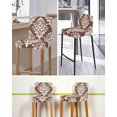 thumbnail image 5 of Brown Boho Bar Stool Covers Set of 2, Vintage Classic Bohemia Flower Textured Stretch Washable Bar Chair Covers with Backs, Removable Pub Counter Height Chair Cover for Kitchen Dining Room Cafe, 5 of 7