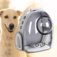 thumbnail image 4 of Mochila para mascotas, bolso transpirable Cápsula transparente Bolsa de transporte para perros y gatos Bolsa de burbujas Bolsa de viaje para , GRIS 16.54x12.20x11.02 pulgadas, 4 of 9
