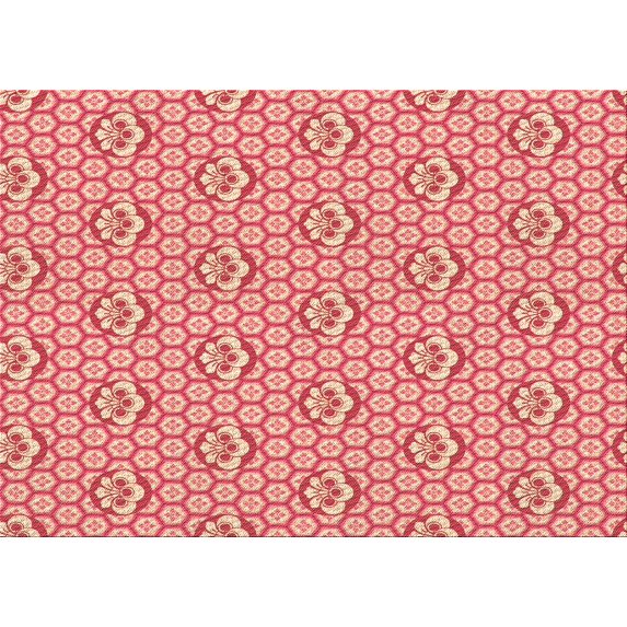 Ahgly Company Machine Washable Indoor Rectangle Transitional Crimson Red Area Rugs, 7' x 10'