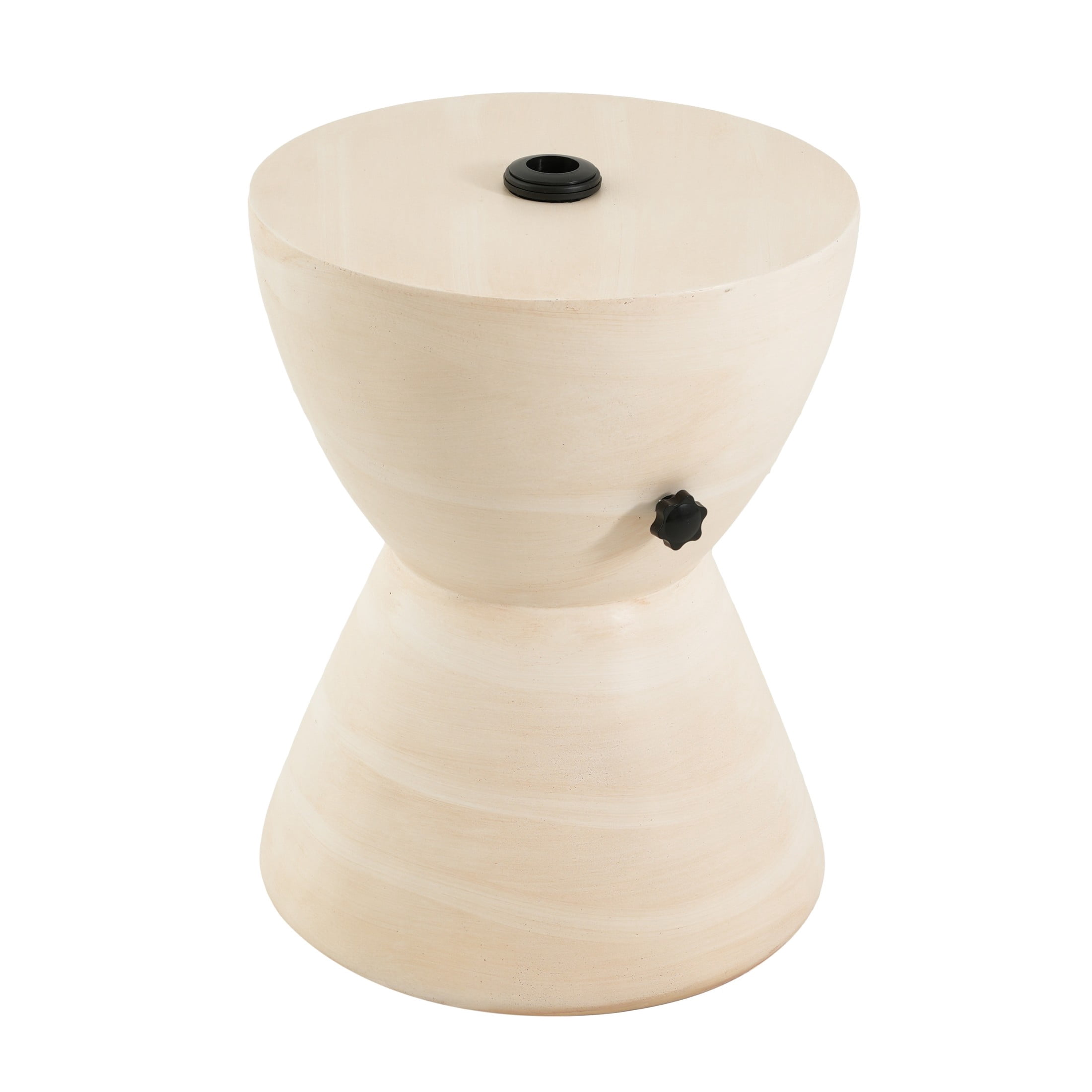 Christopher Knight Home Outdoor Hourglass MGO Umbrella Base Side Table, Sand Fillable, Beige