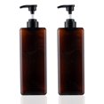 thumbnail image 1 of Dispensador de botellas con bomba de 1000ml, dispensador de loción de plástico cuadrado rellenable, botella vacía con bomba para jabón, loción y champú, paquete de 2, 1 of 5