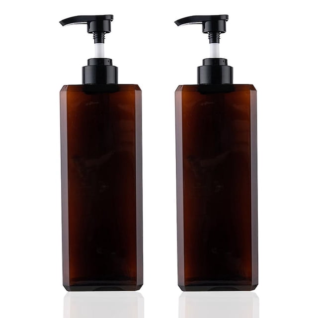 Dispensador de botellas con bomba de 1000ml, dispensador de loción de plástico cuadrado rellenable, botella vacía con bomba para jabón, loción y champú, paquete de 2