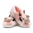 thumbnail image 2 of Cow Cute Cozy Fuzzy Slippers For Women Winter Warm Plush Comfy Indoor Outdoor Slippers Pink 42, 2 of 6