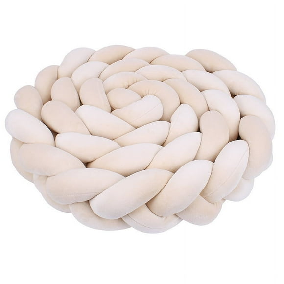 Cuna tejida con nudo largo, bola de 3 hebras trenzadas, decoración para habitación de niños, valla protectora para cama de bebé