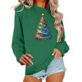 thumbnail image 2 of Sakmal Plus Size Womens Sweatshirts Christmas Crew Neck Green Tops Workout Christmas Trees Sweatshirt for Women, 2 of 6