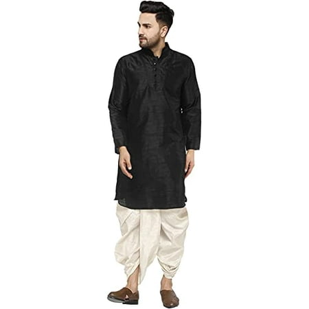 

Royal Kurta Mens Silk Blend Kurta Salwar Set (38 Black-Maroon)