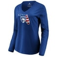 thumbnail image 2 of Women's  Royal Florida Panthers Banner Wave Long Sleeve V-Neck T-Shirt, 2 of 3