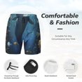 thumbnail image 6 of Picia Underwater Dolphin pattern Mens Swim Trunks with Compression Liner Stretch Beach Shorts Quick Dry with Zipper Pockets No-Chafing Board Shorts-Large, 6 of 9