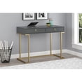 thumbnail image 2 of UrbanPro Contemporary Wood Computer Desk in Graphite Gray/Gold, 2 of 6