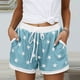 thumbnail image 2 of Pantalones Cortos Casuales de Verano para las Mujeres Bolsillo de Cordón de la Estrella de la Moda, Pantalones de Cintura Elásticos para Dormir en el Hogar, 2 of 8