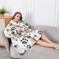 thumbnail image 5 of Oversized Wearable Blanket Hoodie,Pug and Footprints Sherpa Blanket Hoodie with Super Pockets,Super Warm Fuzzy Pullover for Women & Men, 5 of 6