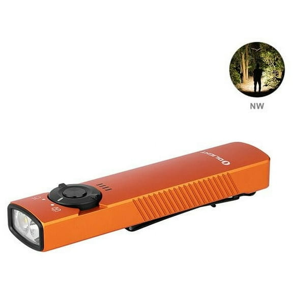 Olight Arkfeld Orange Flashlight, Neutral White, Green Laser/White Light, 1000L