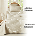 thumbnail image 4 of Flymme Beige Quilts for Queen Bed,3 Piece Soft Lightweight Bedspreads Coverlet with Coin Pattern for Bed, Couch, Quilt Blanket, 4 of 7