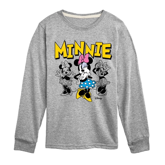 Disney - Minnie Mouse Group -Youth Boys Long Sleeve Graphic T-Shirt Long Sleeve Graphic T-Shirt
