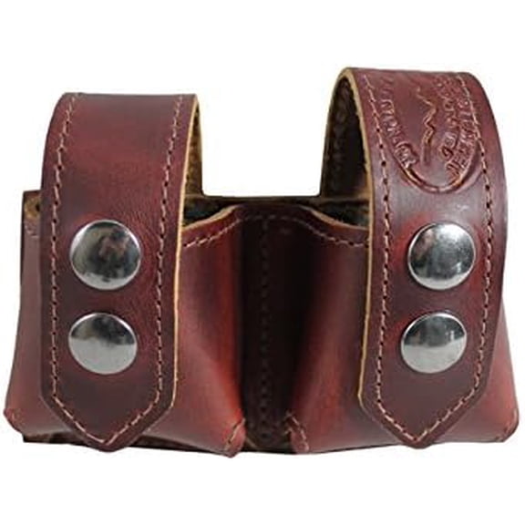 New Barsony Burgundy Leather Revolver Double Speed Loader Pouch for .22 .38 .357 Revolvers