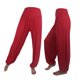 thumbnail image 1 of pantalones de baile deportivos de yoga suaves de algodón casual sueltos elásticos para mujer vino / 3xl, 1 of 3