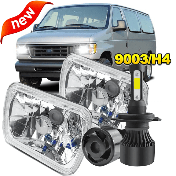 For E-150 / Econoline E-250 E-350 Super Duty Sealed 5x7 7x6 Inch LED Headlights