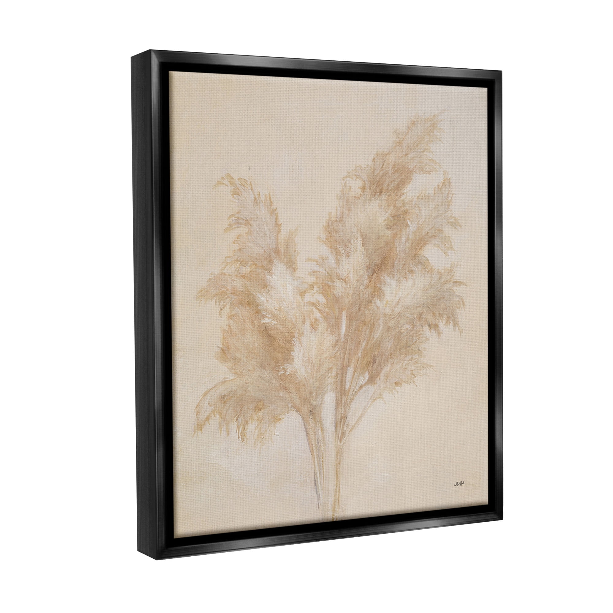 Stupell Industries Traditional Reeds Study Botanical & Floral Painting Black Floater Framed Canvas Art Print Wall Art, 25 x 31