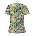 thumbnail image 3 of Uemuo Blooming Cactus Drawing Women's Deep V-Neck Low Cut Tops - Casual Loose Fit with Stainless Steel Loop, Soft, Breathable, Perfect for Office, Travel, and Daily Wear-X-Large, 3 of 5