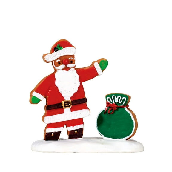 Lemax 9429705 5 x 3.75 x 1.5 in. Gingerbread Santa Multicolored Porcelain Village Accessory, Multi Colored
