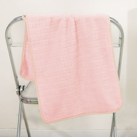 Checkerboard Corals Fleece Quick-Dry Bath Towel | Soft Absorbent No Lint No Fade | 16x12x4cm | 1-Pack | Pink Blue Gray Yellow Mint Green