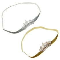 FONWILYO 19x3x0.8in Gold Tiara for Little Girls Small Tiara for Celebrations 2pcs