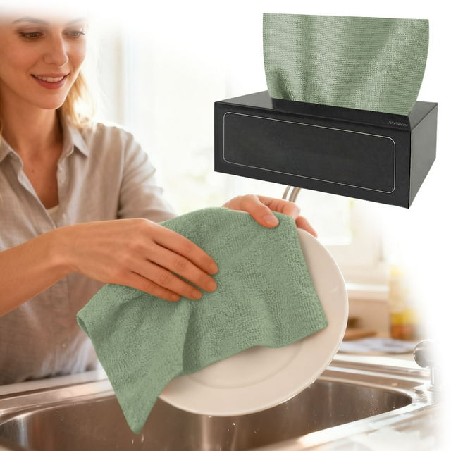 Rouleau de Chiffons de Nettoyage en Microfibre 20 Unités pour Nettoyage de Cuisine et Maison Serviettes Réutilisables Sèches et Humides Absorbantes et Séchage Rapide pour Usage Quotidien