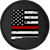 New Mexico -Thin Red Line Distressed American Flag Spare Tire Cover Jeep RV 29 Inch