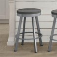 thumbnail image 3 of Amisco Warner 29" Distressed Wood Swivel Bar Stool in Gray/Glossy Gray, 3 of 6