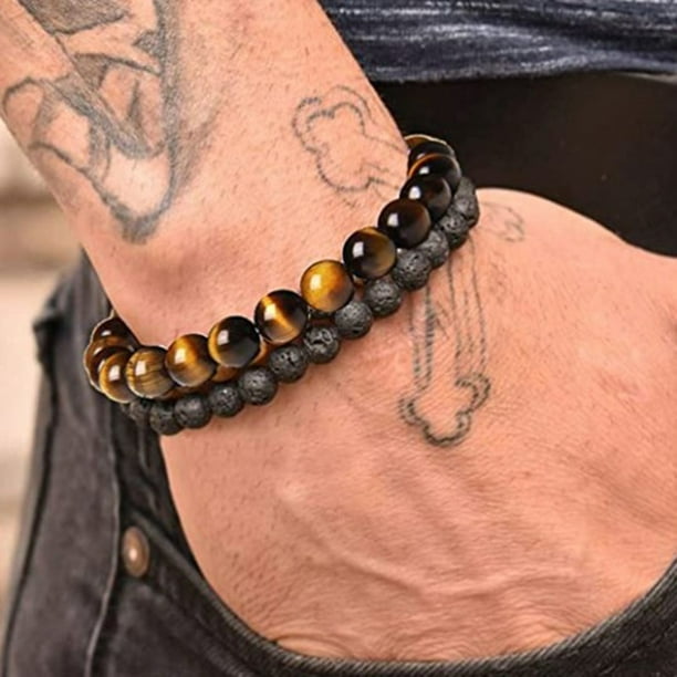 10 pcs 6-8mm naturelle bracelet perles pour femmes hommes pierre