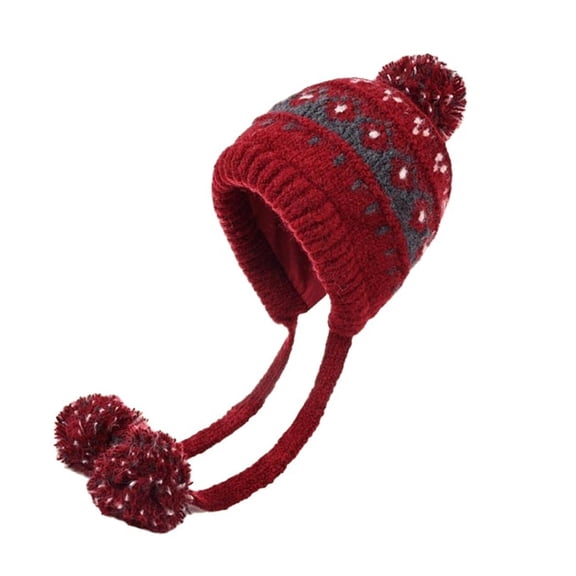 Retro Knit Caps Stretchable Winter Hat Soft Polyester Thermal Unisex Cap Elastic Winter Caps For Outdoor