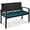 Blue/Black, variant on ZOPan Outdoor Bench 2-Person Wicker Garden Patio Benches Seating Furniture for Backyard, Porch w/Seat Cushion, 700lb Capacity - Peacock Blue/Black