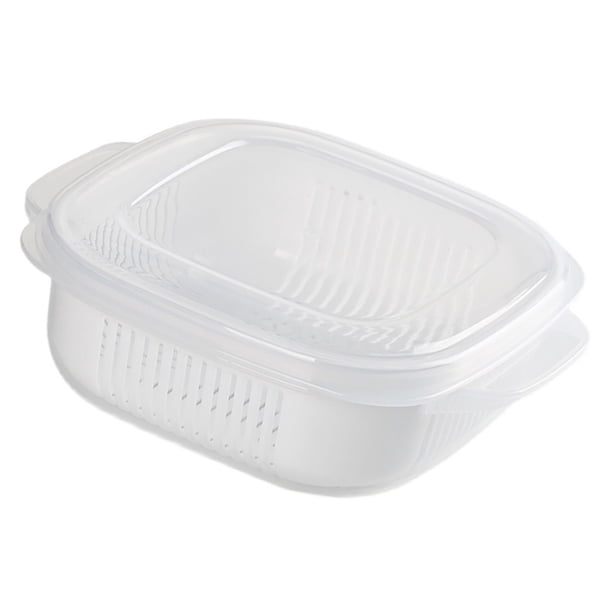 Contenidos de Cebolla de Ajo de Jengibre, Caja de Almacenamiento de Vegetales Multifuncionales de Gran Capacidad de Calor fría dual Uso con canasta de drenaje para refrigerador
