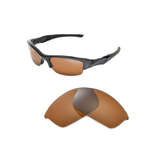 Walleva Brown Polarized Replacement Lenses for Oakley Flak Jacket Sunglasses  
