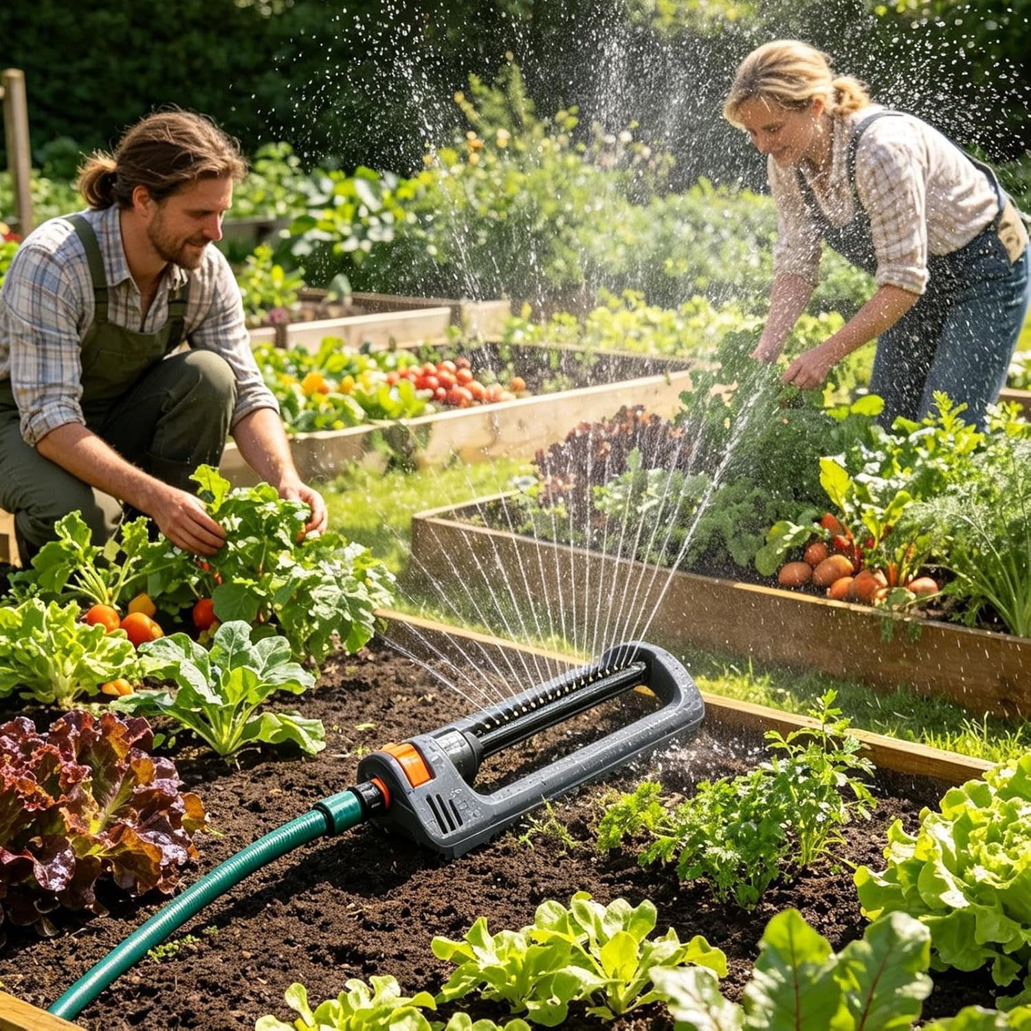 Lawn Sprinkler Oscillating, Quick Connect, 45x15x7cm, Heavy Duty Irrigation Sprinkler, Garden Water Sprinklers, Easy Operations, for Large Coverage Yard Park Courtyard