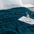 thumbnail image 4 of Home Soft Things Shaggy Wavy Faux Fur Throw Blanket with Micromink Back, Luxury Soft Cozy Plush Fluffy Fuzzy Reversible Thick Warm Throw Blanket, 50x60 inches, Teal, 4 of 11