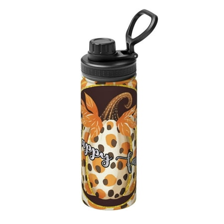 

Ocsxa Fall Farmhouse Pumpkins Print 18oz Stainless Steel Water Bottle Unisex Water Bottle Insulated Sports Water Cup Flask for Cold Water Drinks/Sports/Travel/Car/School