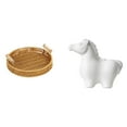 thumbnail image 1 of Cestas de almacenamiento,Cestas de almacenamiento de cocina tejidas con asas hechas a mano,Estatua del caballo,Estatua de caballo para decoración del hogar,manualidades y obras de, 1 of 8