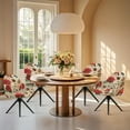 thumbnail image 4 of ZIATUBLES Dining Room Chair Slipcovers Elastic Desk Chair Cover Accent Removable Vanity Kitchen Office Armchair Protector Covers Christmas Decor, Pine Cone Poinsettia Cardinal Print, 4 of 7