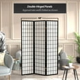 thumbnail image 5 of Red Lantern 6 ft. Tall Window Pane Shoji Screen - Black - 3 Panels, 5 of 7