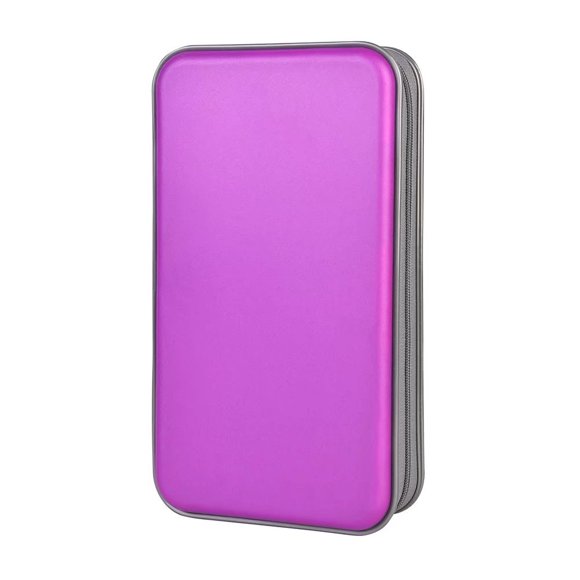 CD Case,alavisxf xx 96 Capacity Hard Plastic CD Holder Protective DVD Disc Storage Case Holder Portable Zipper CD DVD Organizer Storage Wallet for Car Home Travel (96 Capacity, purple)