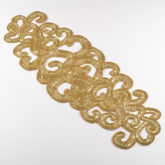 Saro Lifestyle Beaded Design Table Runner