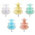 thumbnail image 2 of Ounissouiy Soporte de pastel de 3 niveles, soporte de exhibición para magdalenas, magdalenas, festivales, bodas, aniversario, fiesta, mesa, bandeja de Kits de decoración para fiestas Azul claro Ounissouiy HA063183-04, 2 of 6