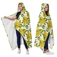 thumbnail image 2 of Wearable Blanket,Yellow Lemon Fruit Clusters White Pattern Hooded Wearable Flannel Blanket for Adults & Teens,Winter Poncho Shawl Wrap Cape Cozy Anti-Pill,60"x80", 2 of 5